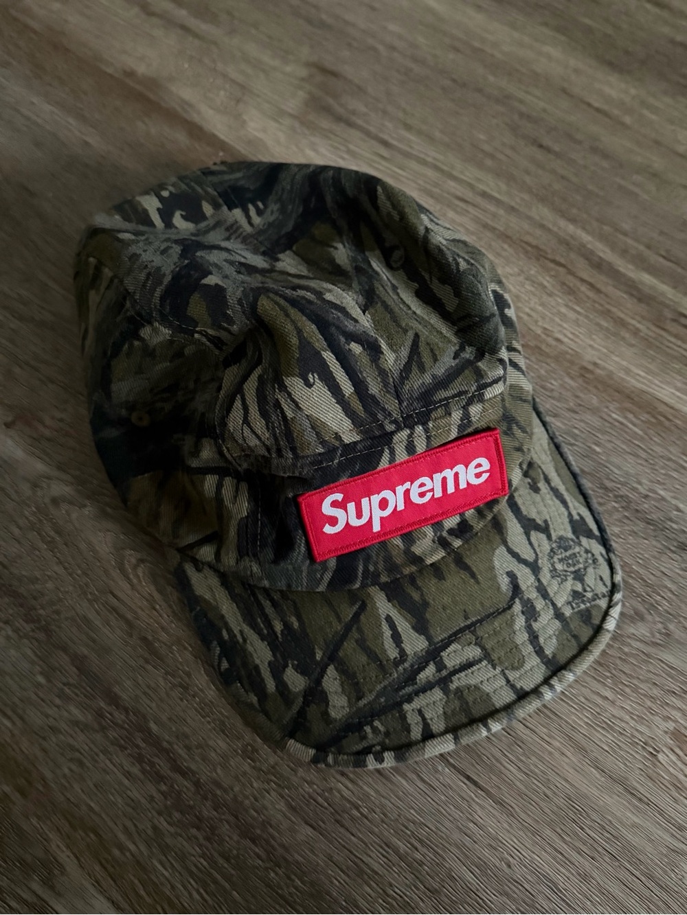 Supreme Olive & Black Camo Cap with Red Box Logo